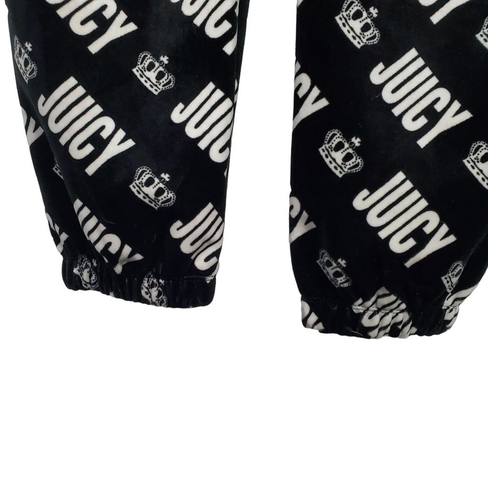 Juicy Couture Size L Jumpsuit Hoodie Velour Jogger Zip Up Pockets Logo Print Y2K - Picture 15 of 15